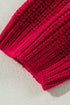 'Zenithra' Knit Off Shoulder Red Sweater - Celes Fashion